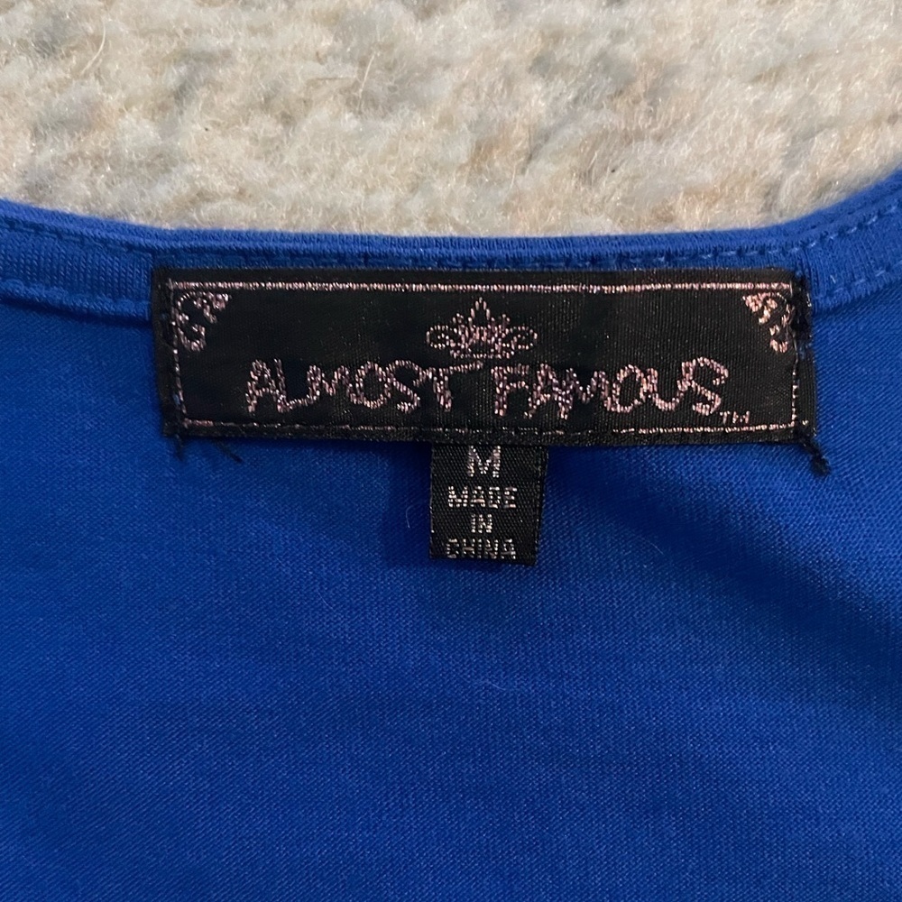 Women’s Blue Decorative Tank Top - Picture 3 of 3